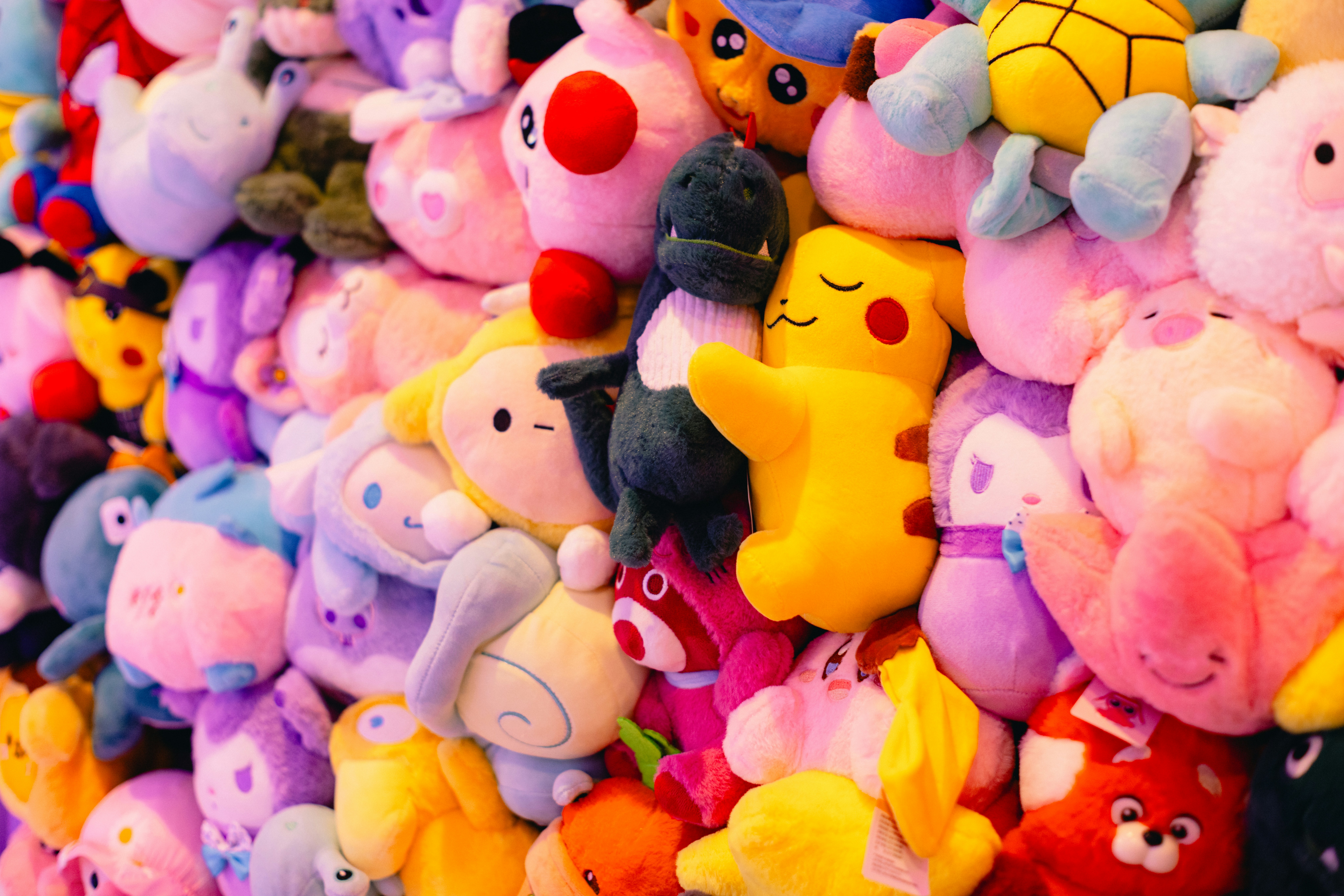 Colourful textile materials for toys